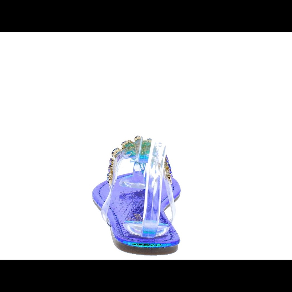 Blue Metallic Rhinestone Sandals - Picture 3 of 3